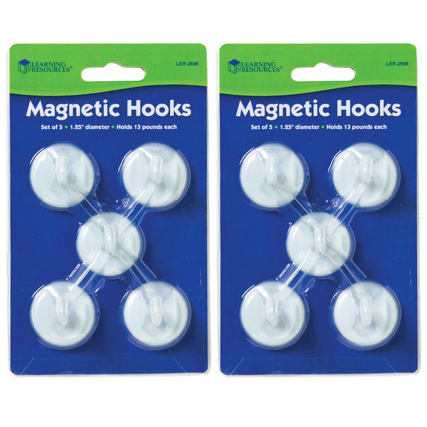 Learning Resources Magnetic Hooks, 1.25 inch Diameter, White, PK10 2698